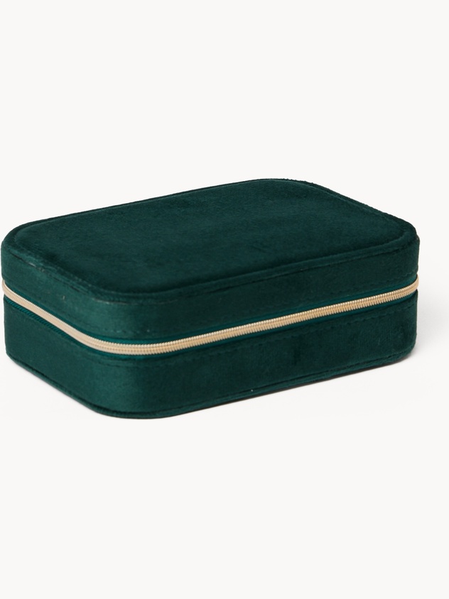 Velvet travel jewelry case