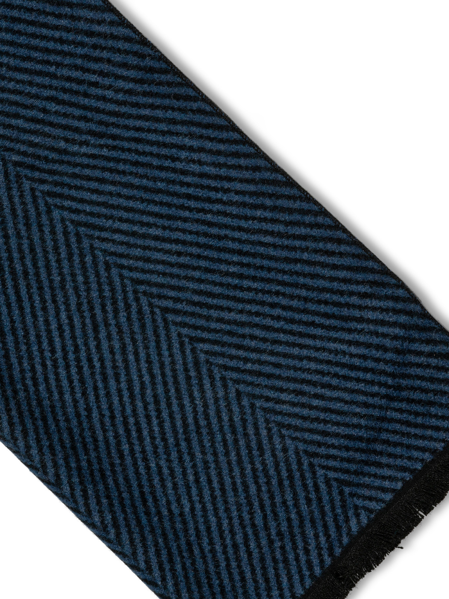 Luca D'Altieri - Scarf in herringbone fabric, Dark Blue, large image number 1