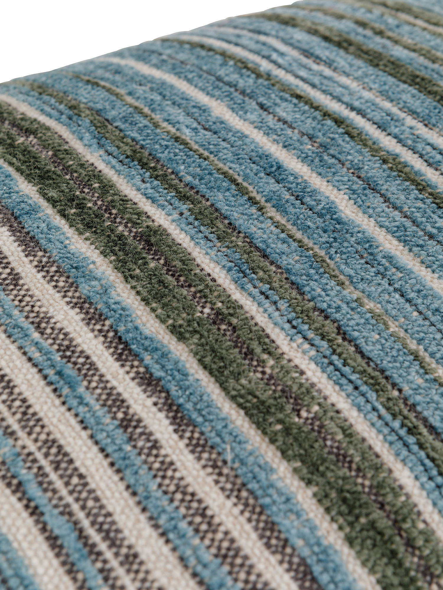 Striped jacquard chenille cushion 35x55cm, Light Blue, large image number 2