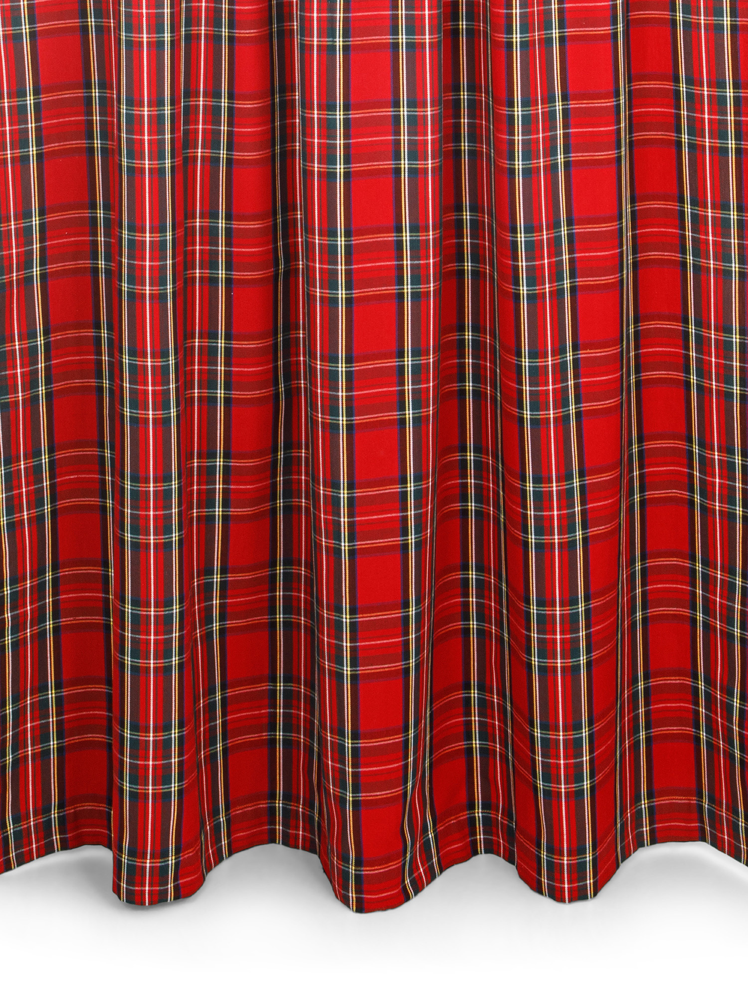Tartan curtain with laces, Red, large image number 1