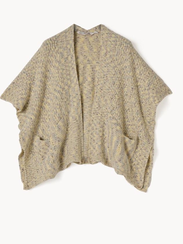 Melange knit poncho