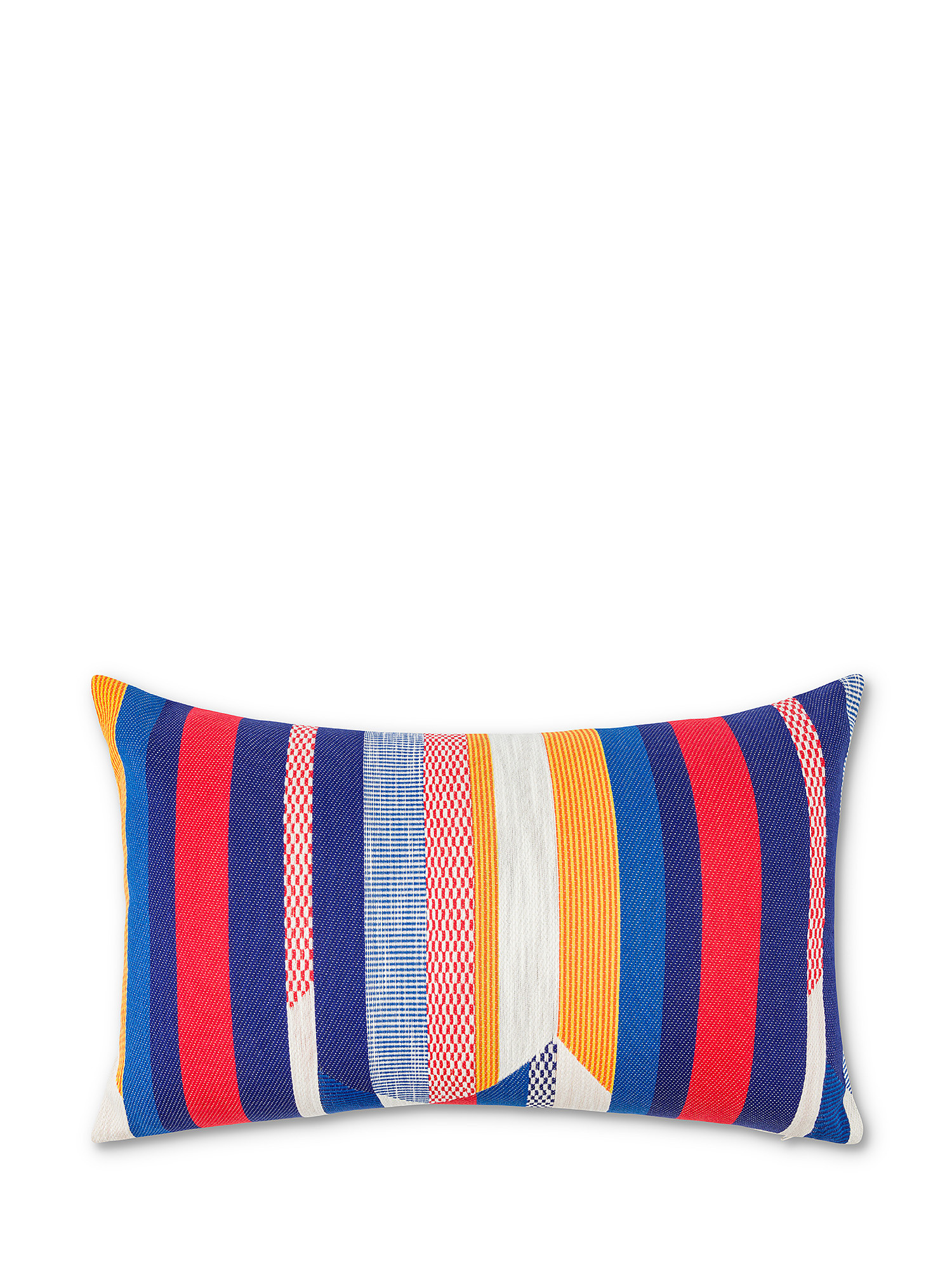 Geometric motif fabric cushion 35x55cm, Multicolor, large image number 1