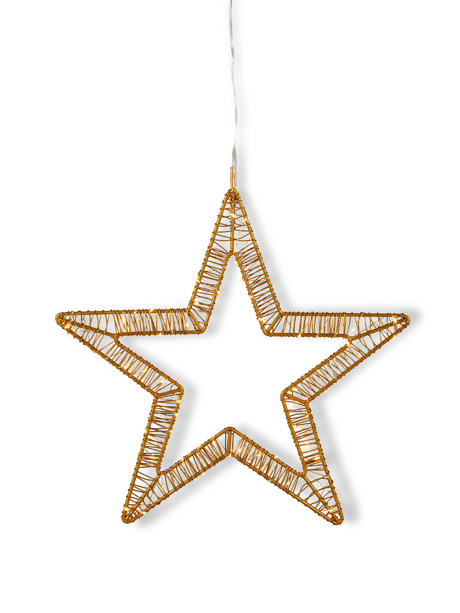 Decorative star with 120 micro LEDs warm light, Gold, large image number 0