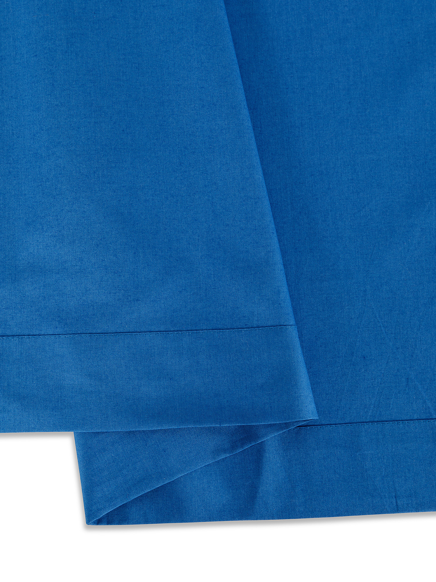 Parure lenzuolo cotone percalle tinta unita, Blu, large image number 2