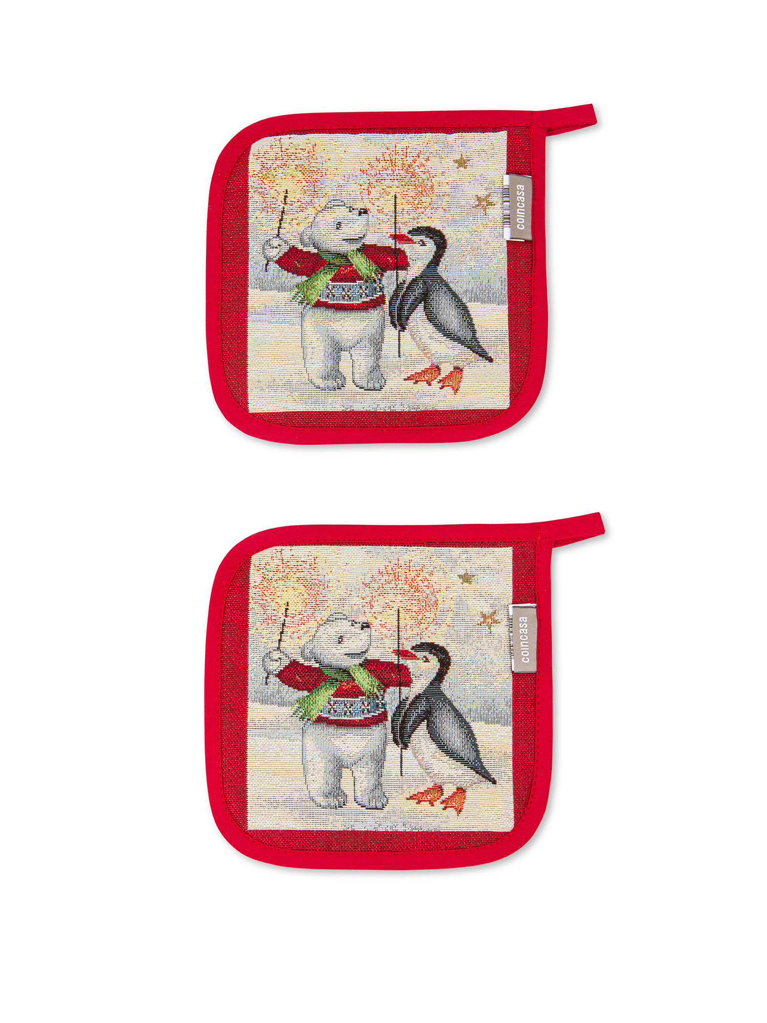 Christmas motif gobelin fabric pot holder set, Multicolor, large image number 3