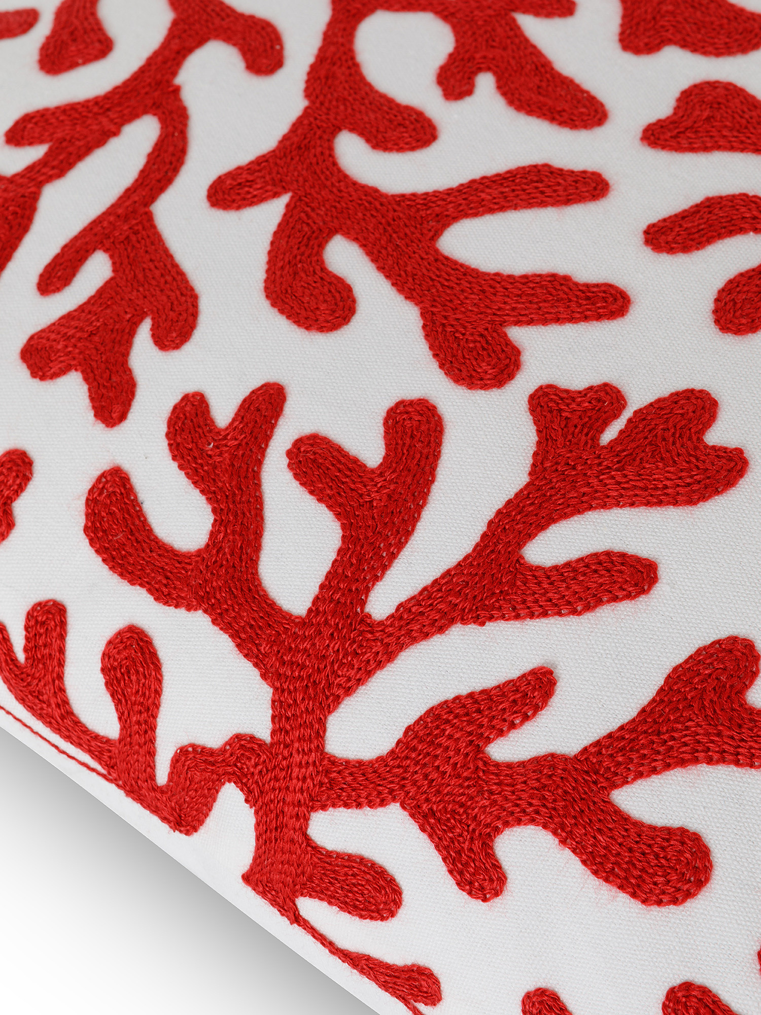 Cuscino ricamo coralli 45x45cm, Rosso, large image number 1