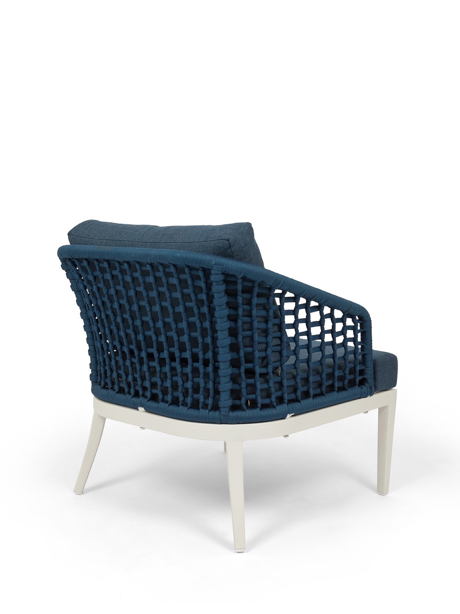 Mediterranean armchair in polyester and aluminium, Blue, large image number 1