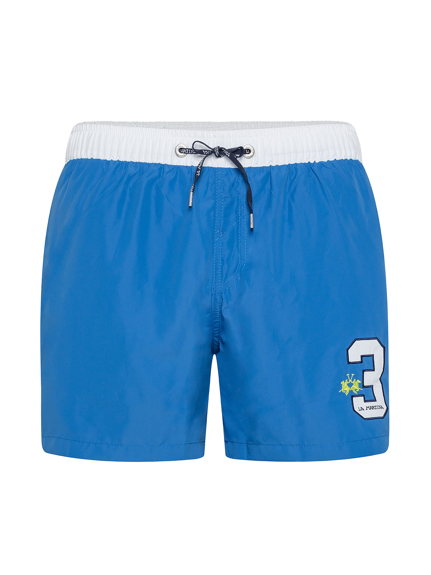 Nylon swim shorts with regular fit drawstring, Light Blue, large image number 0