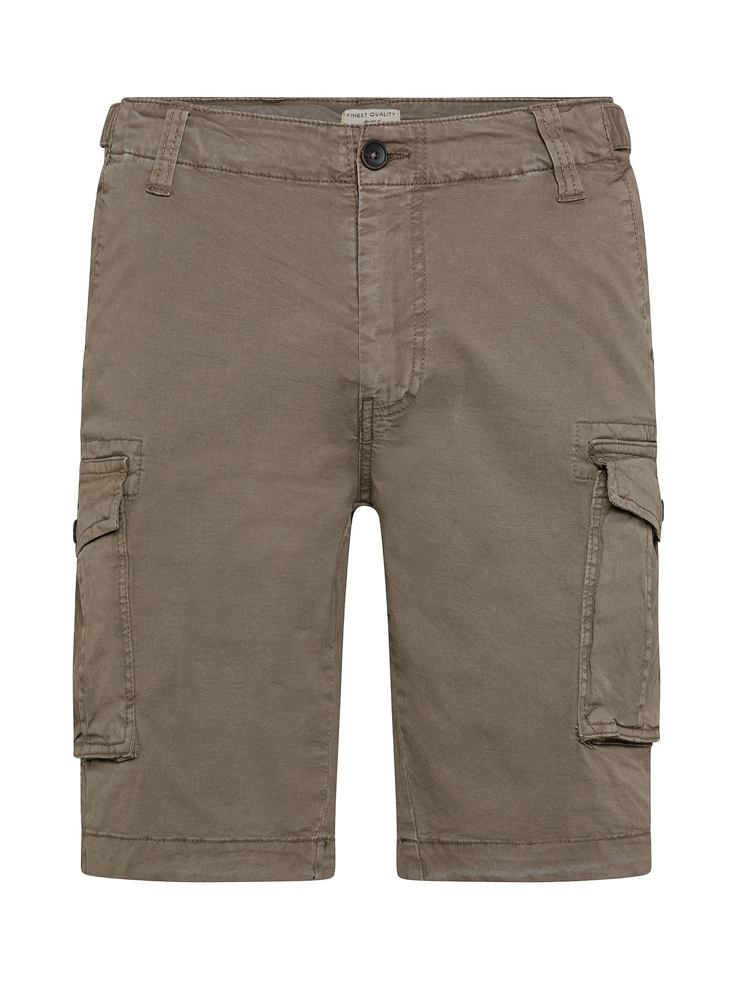 Stretch cotton cargo bermuda shorts with large pockets, Grey, large image number 0