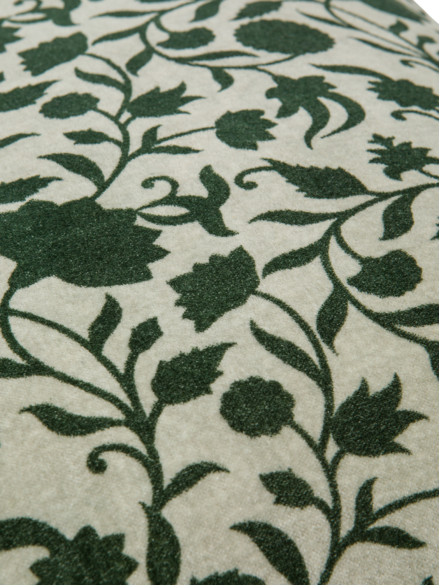 Cuscino velluto stampato motivo fiori 45X45cm, Verde, large image number 2