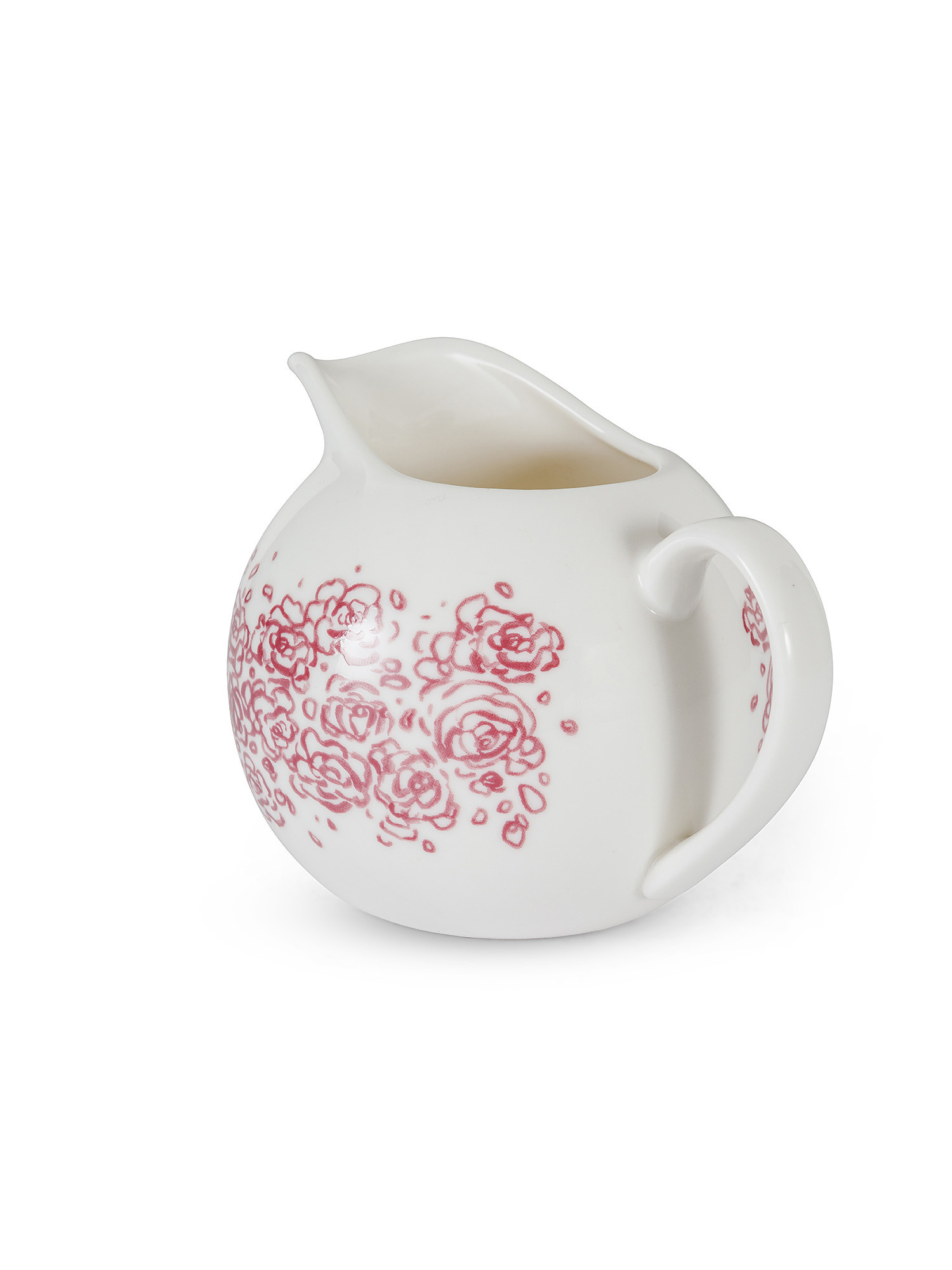 New bone china milk jug with roses decoration, White, large image number 1