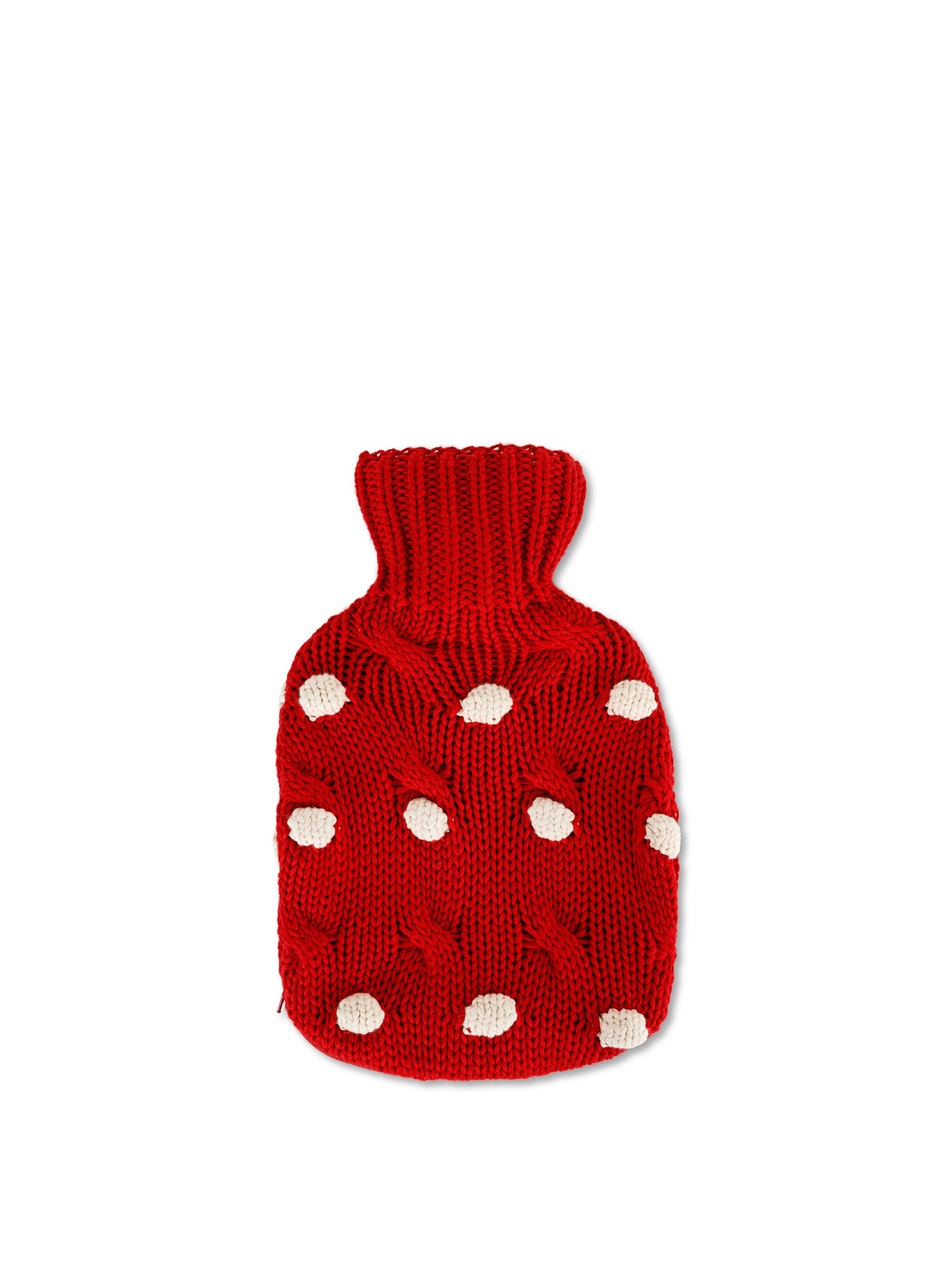 Knitted hot water bottle, Red, large image number 0