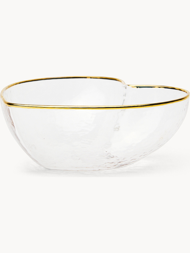 Heart-shaped glass bowl