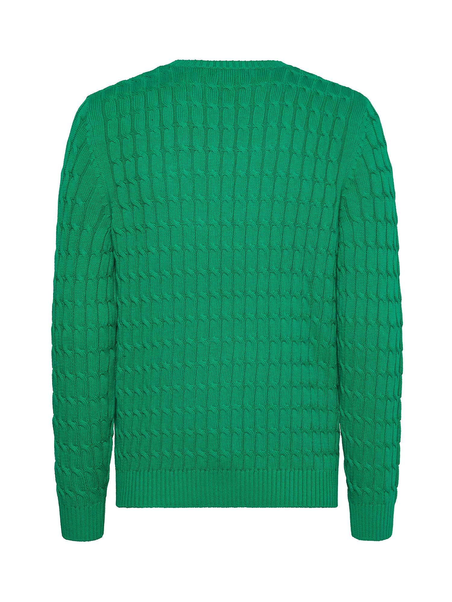 Luca D'Altieri - Crewneck sweater with pure cotton braids, Mint, large image number 1