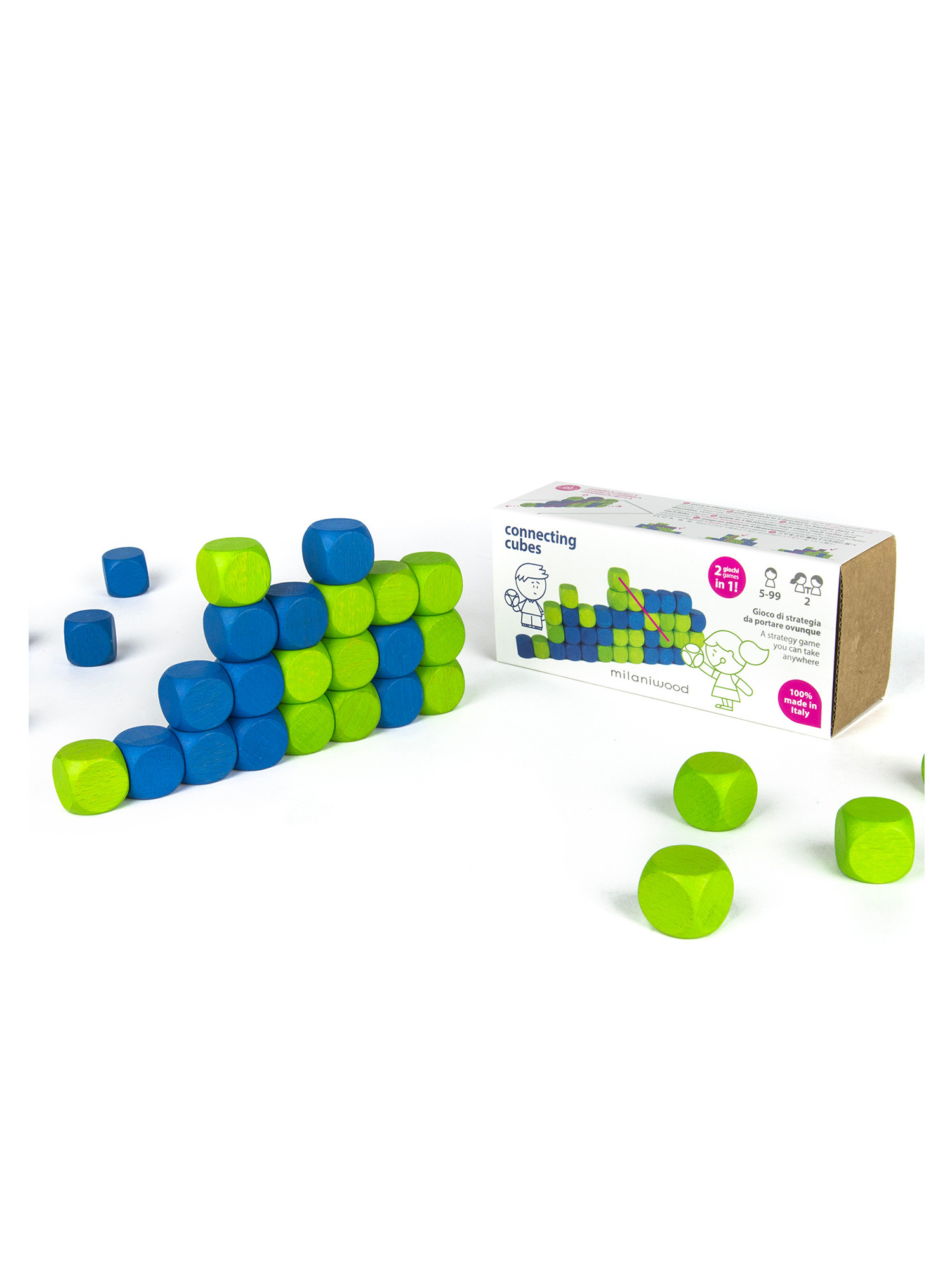Connecting cubes, Verde, large