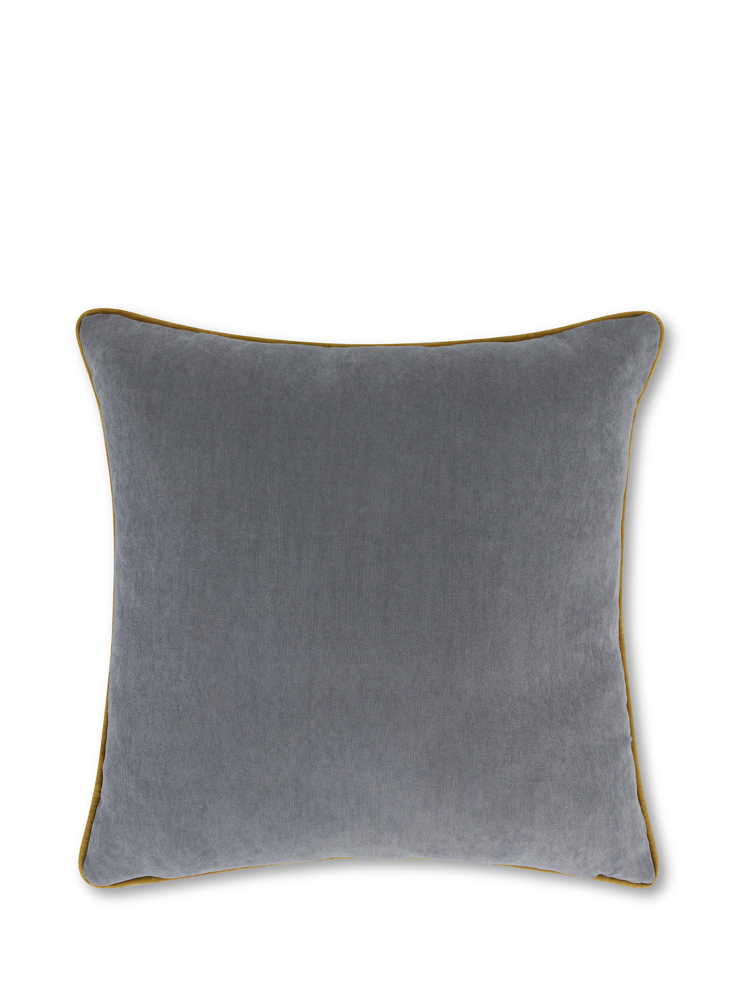 Cushion in herringbone tweed effect fabric 45x45 cm, Grey, large image number 1