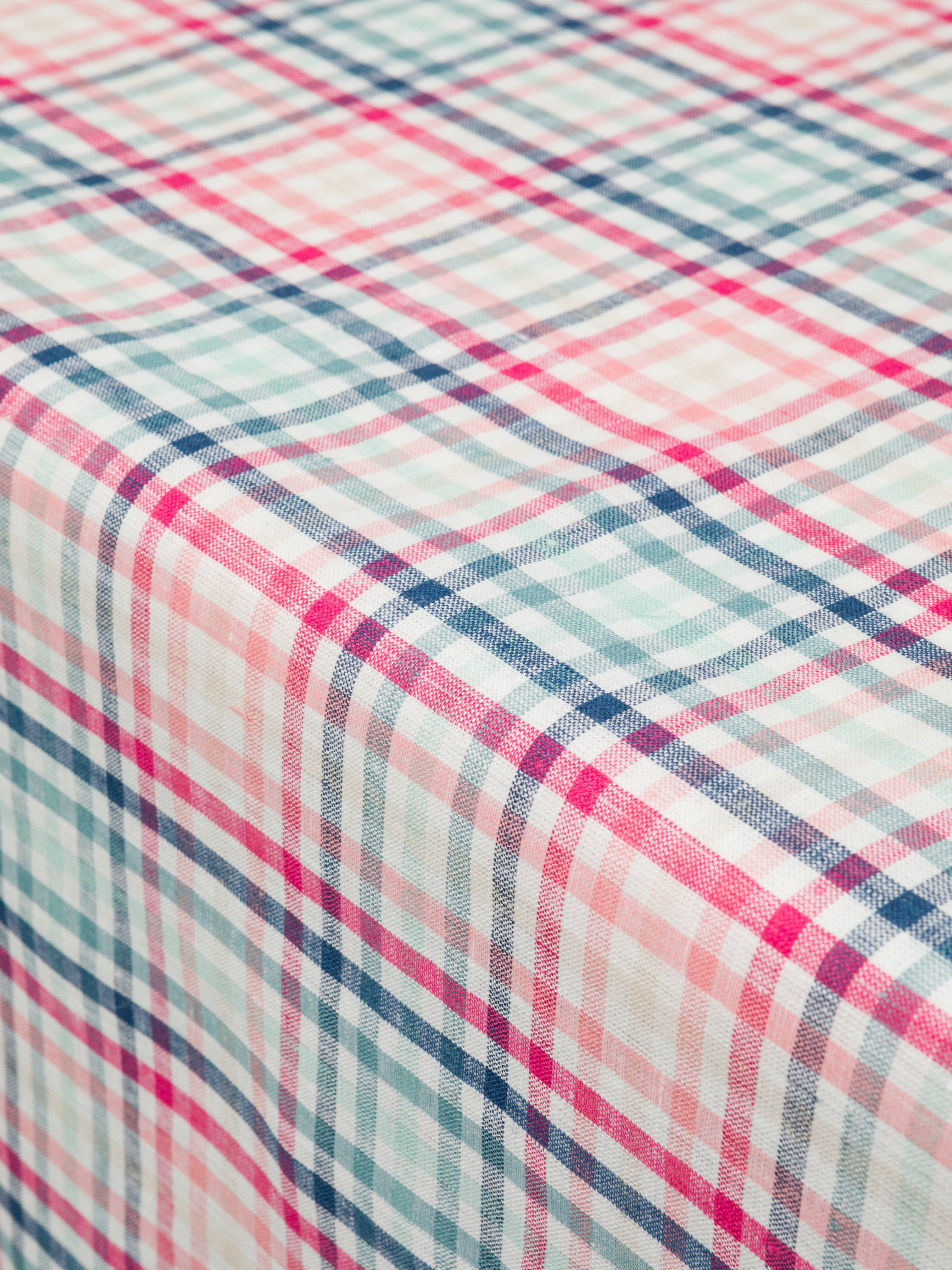 Pure linen check pattern tablecloth, Multicolor, large image number 1