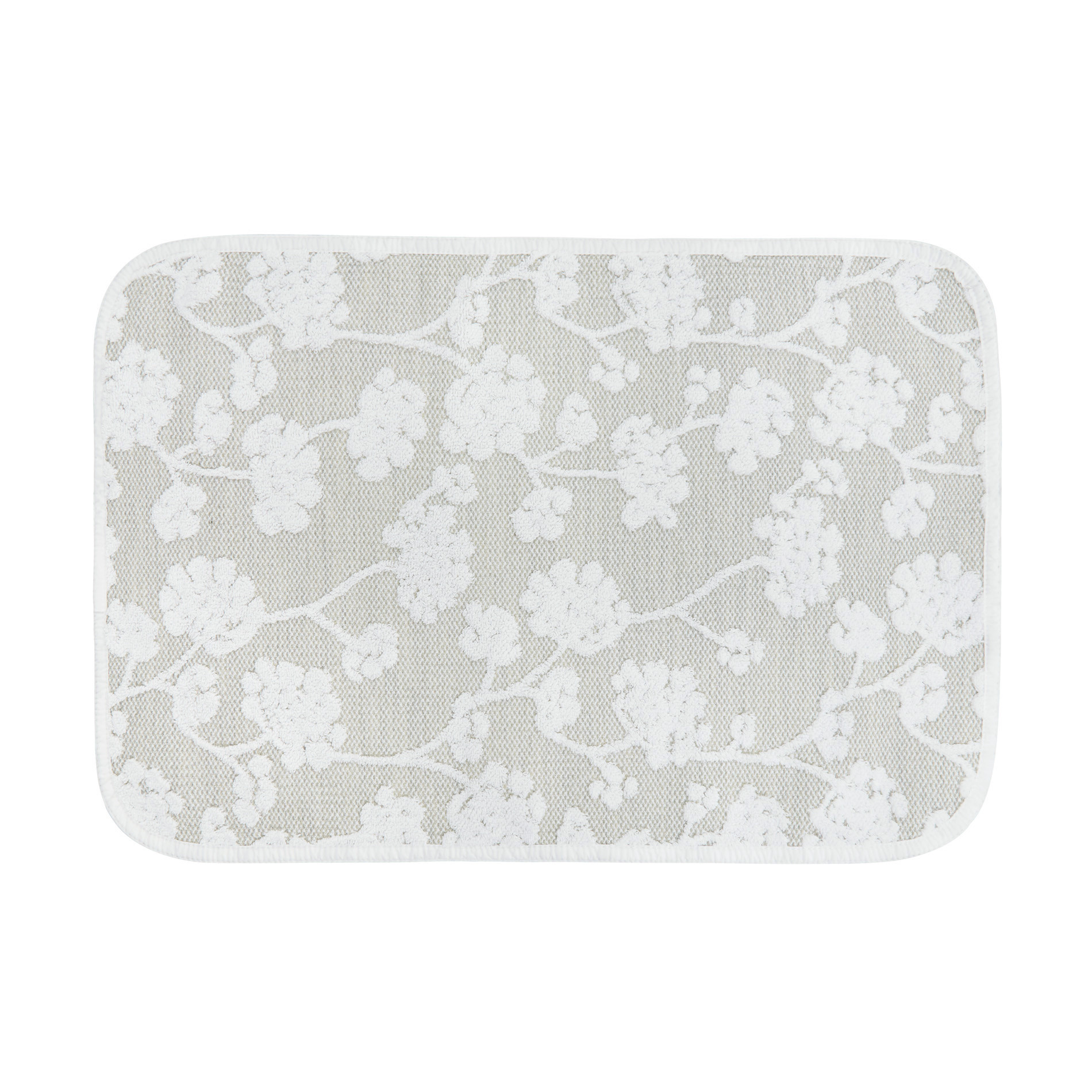 Asciugamano puro cotone a fiori Thermae, Beige chiaro, large image number 2