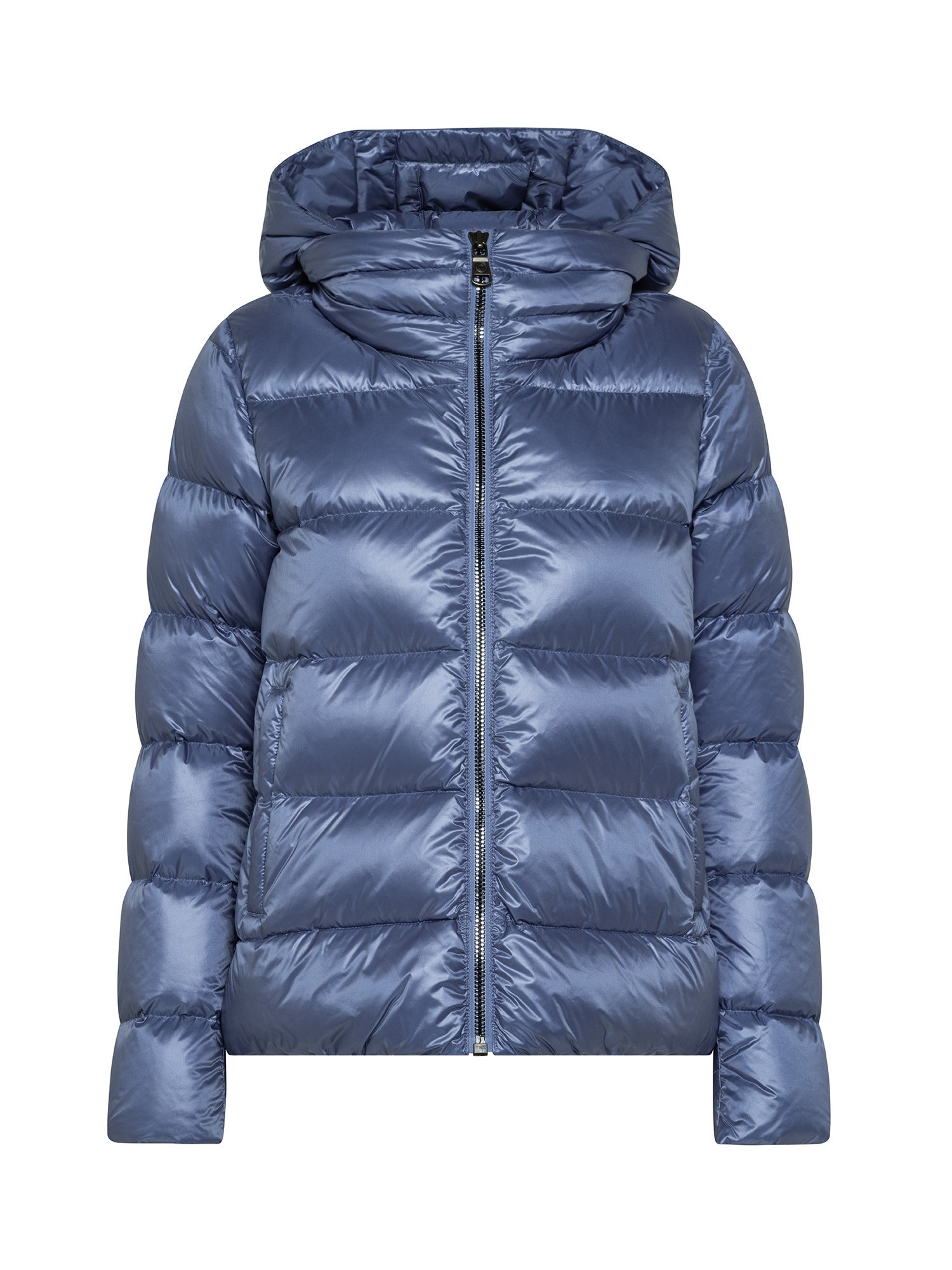 Quilted jacket with high collar and detachable hood, Light Blue, large image number 0