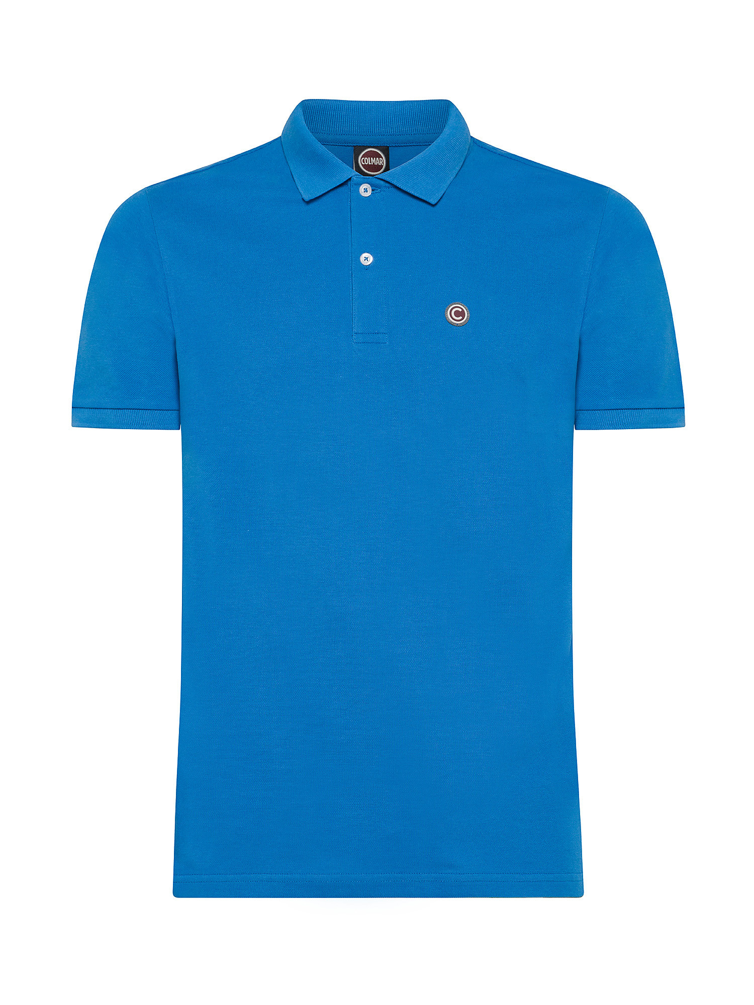Colmar - Short-sleeved polo shirt in piqué cotton, Light Blue, large image number 0