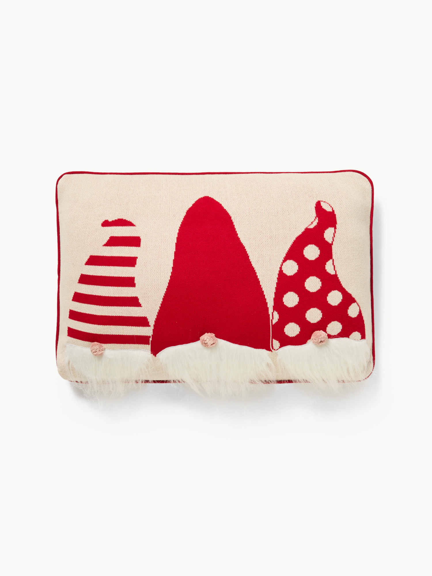 45x45 cm Christmas gnomes pillow, White, large image number 1