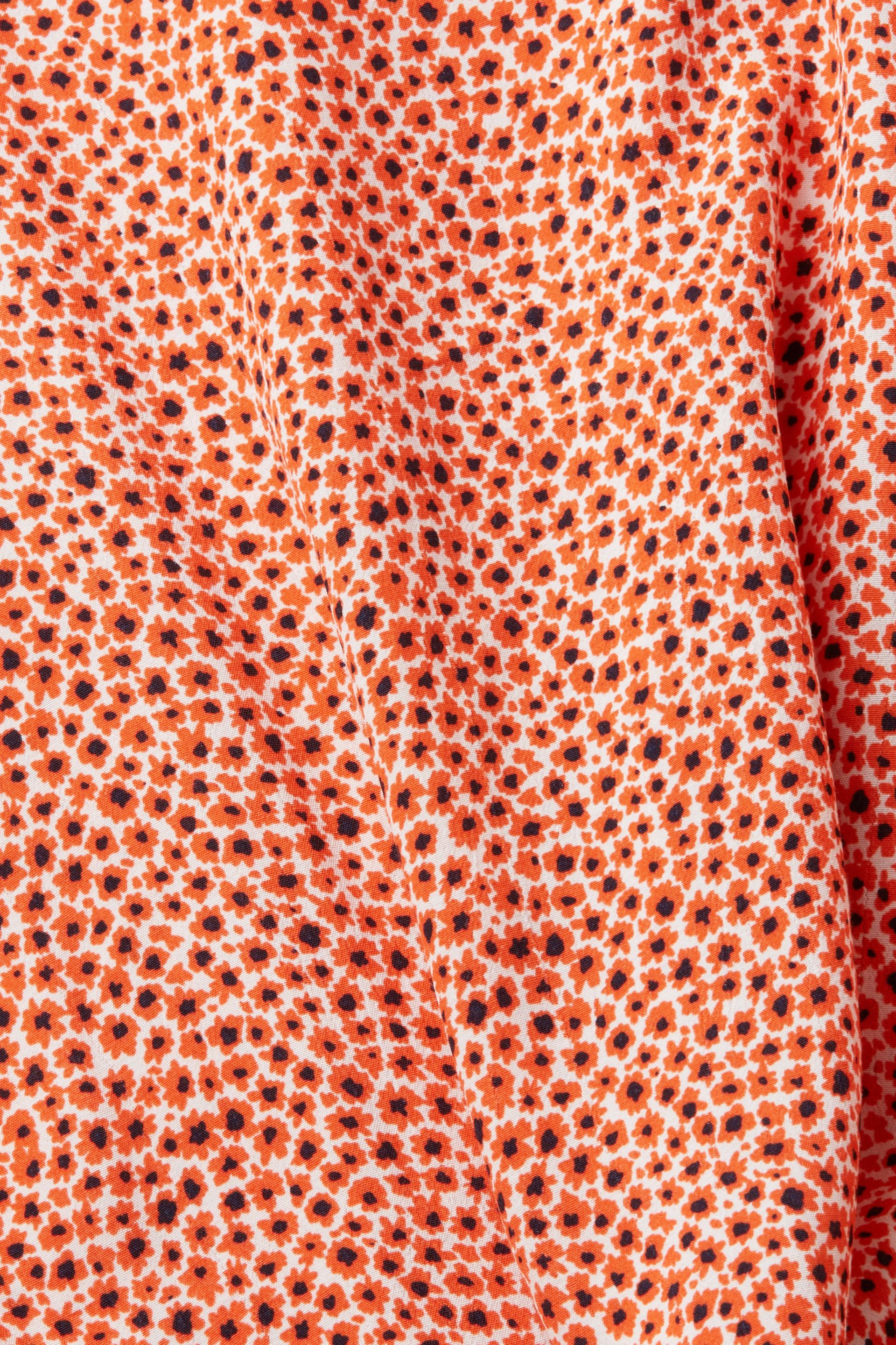 Esprit - Camicia floreale con scollo a V, Arancione, large image number 1