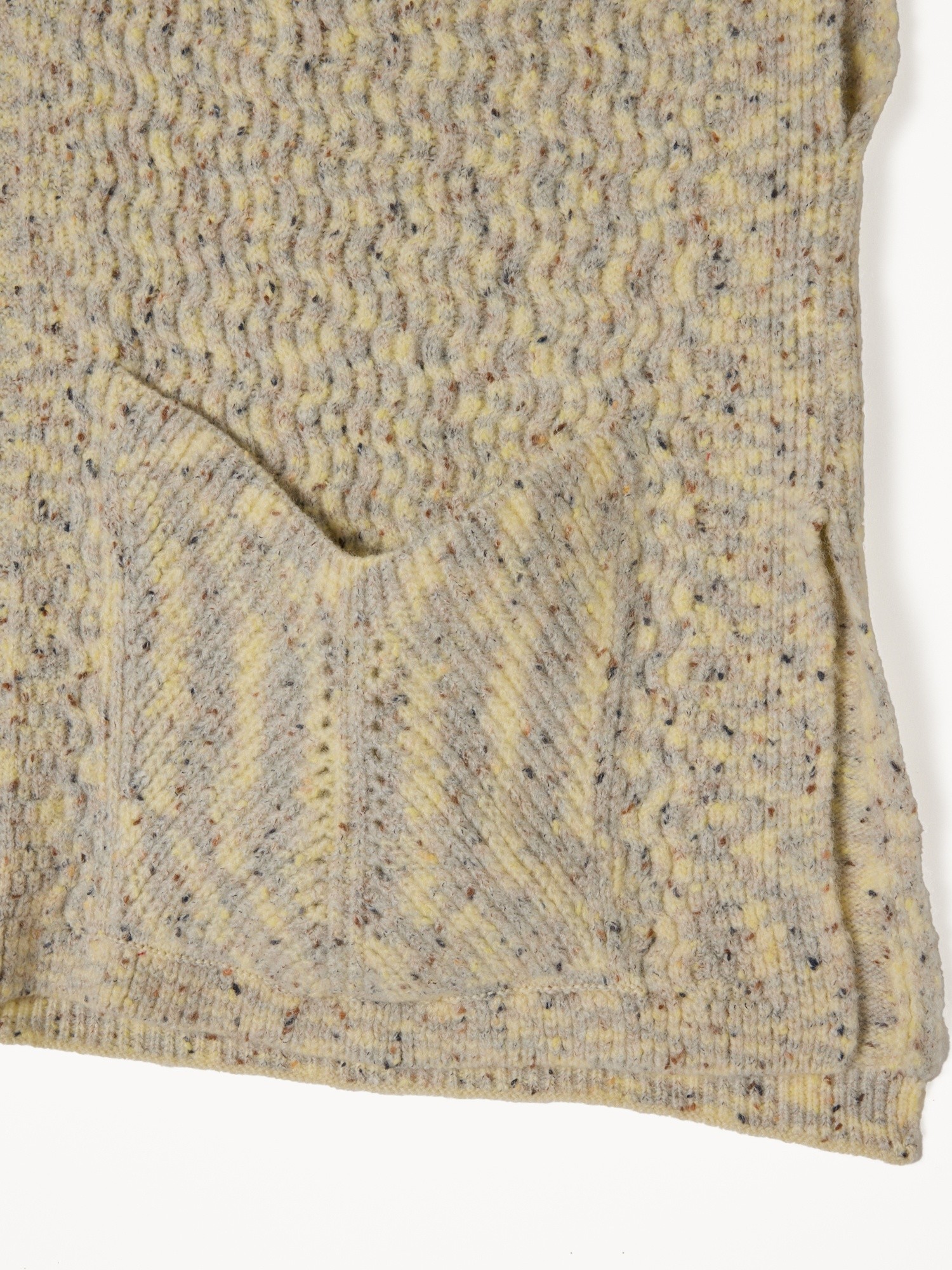 Melange knit poncho, Crema, large image number 1