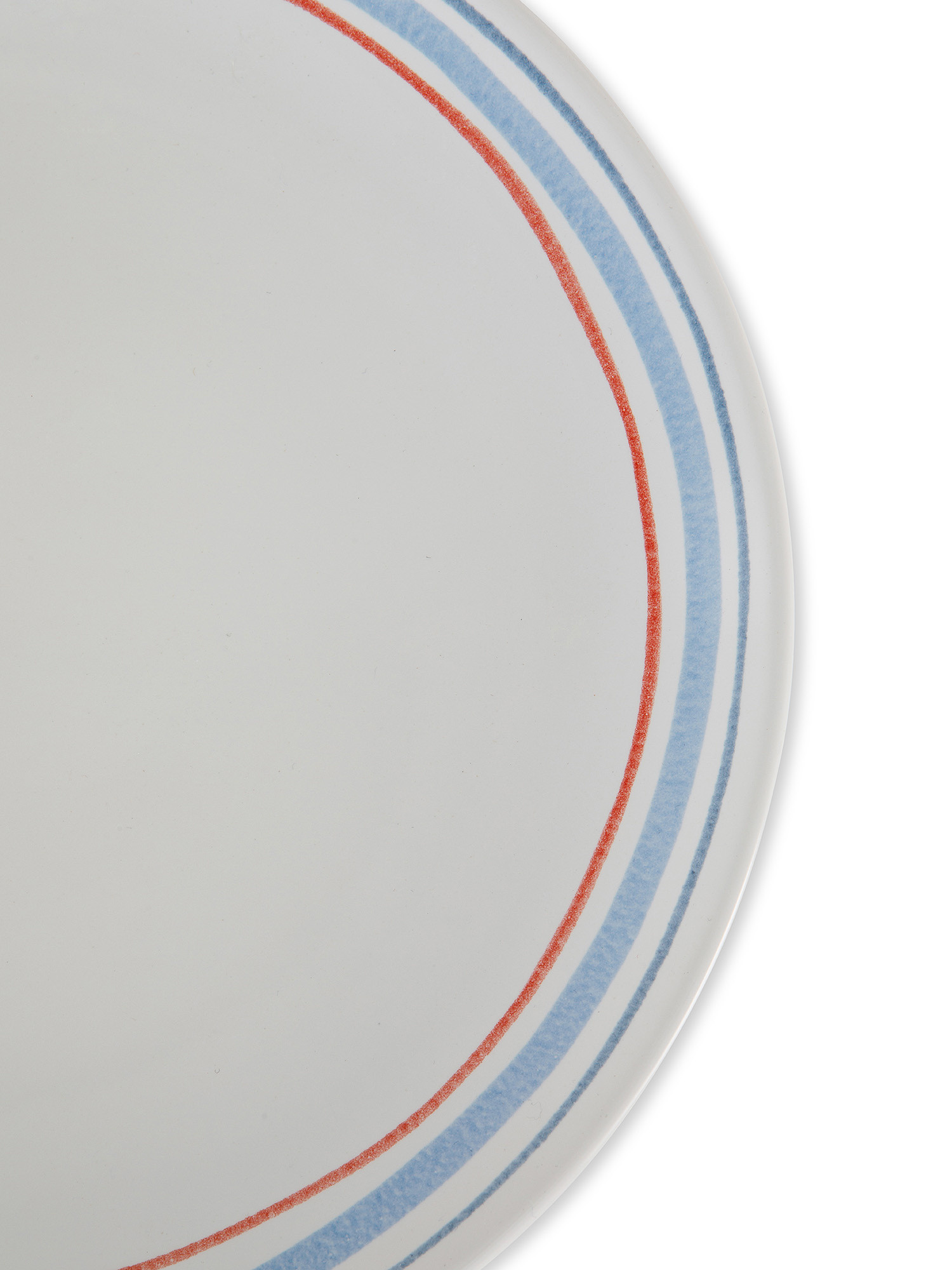 Ceramic dinner plate with striped decoration, White, large image number 1