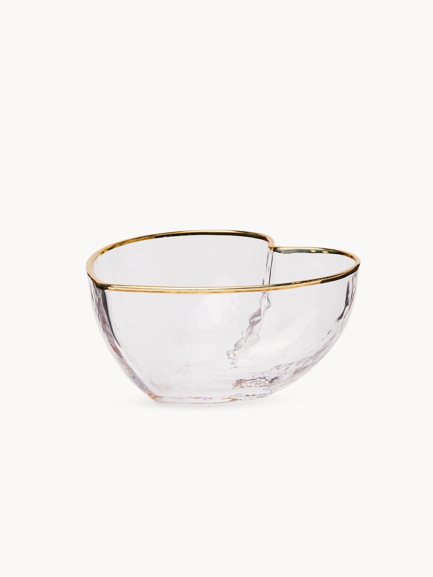 Heart-shaped bowl with gold rim, Transparent, large image number 0
