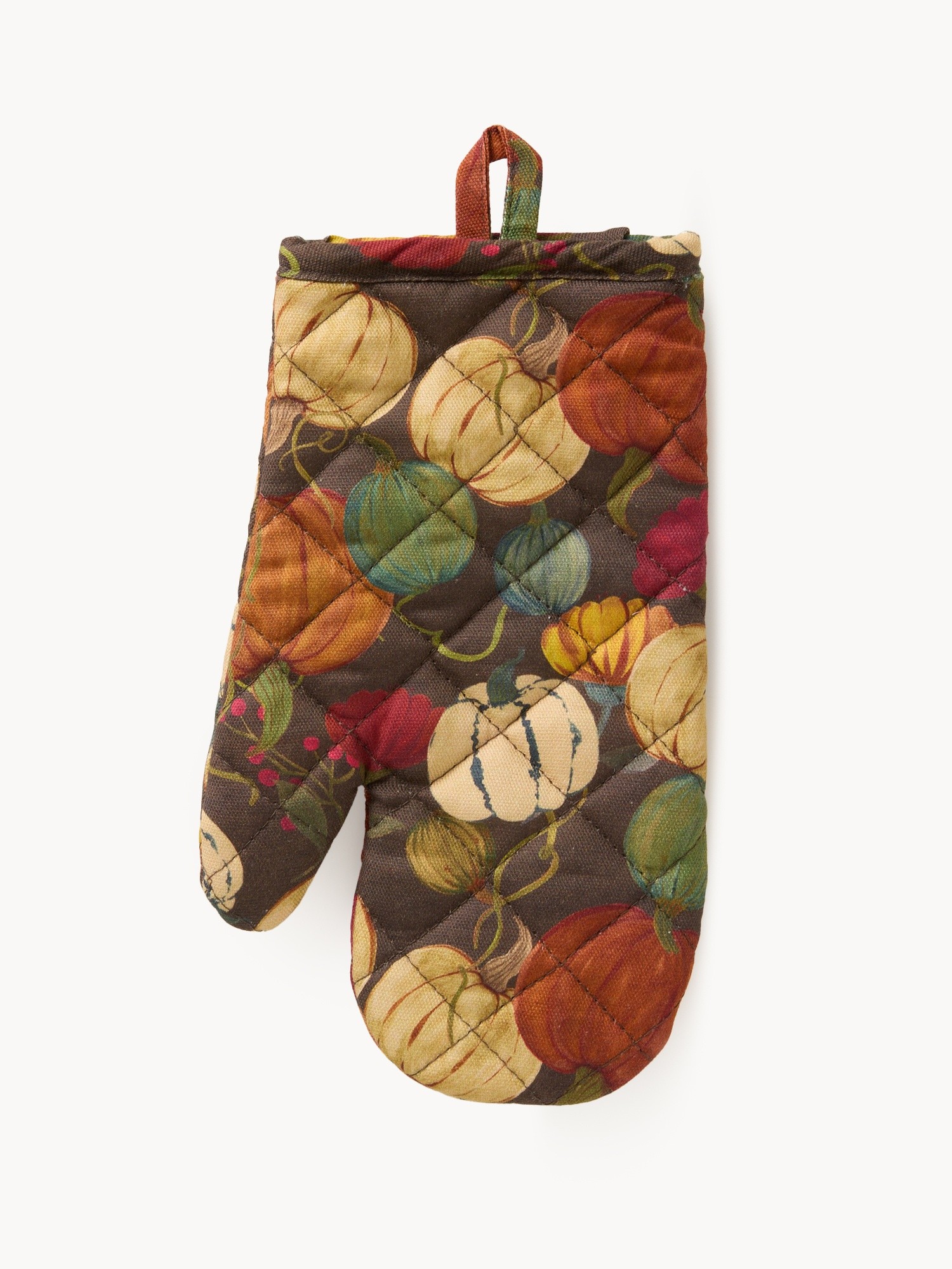 Cotton kitchen glove with pumpkin print, Brown, large image number 0