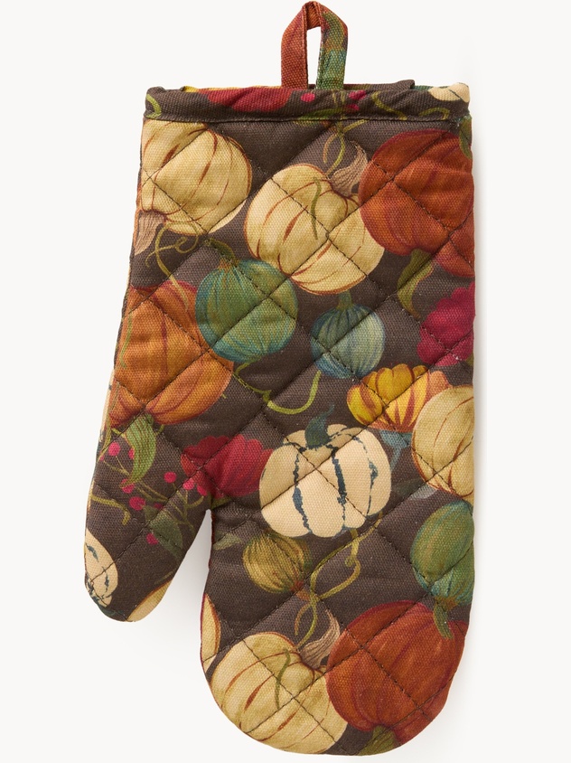 Cotton kitchen glove with pumpkin print