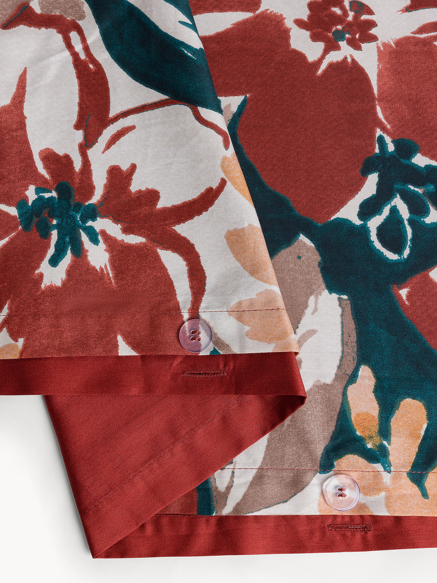 Floral Print Cotton Sateen Duvet Cover, Multicolor, large image number 2