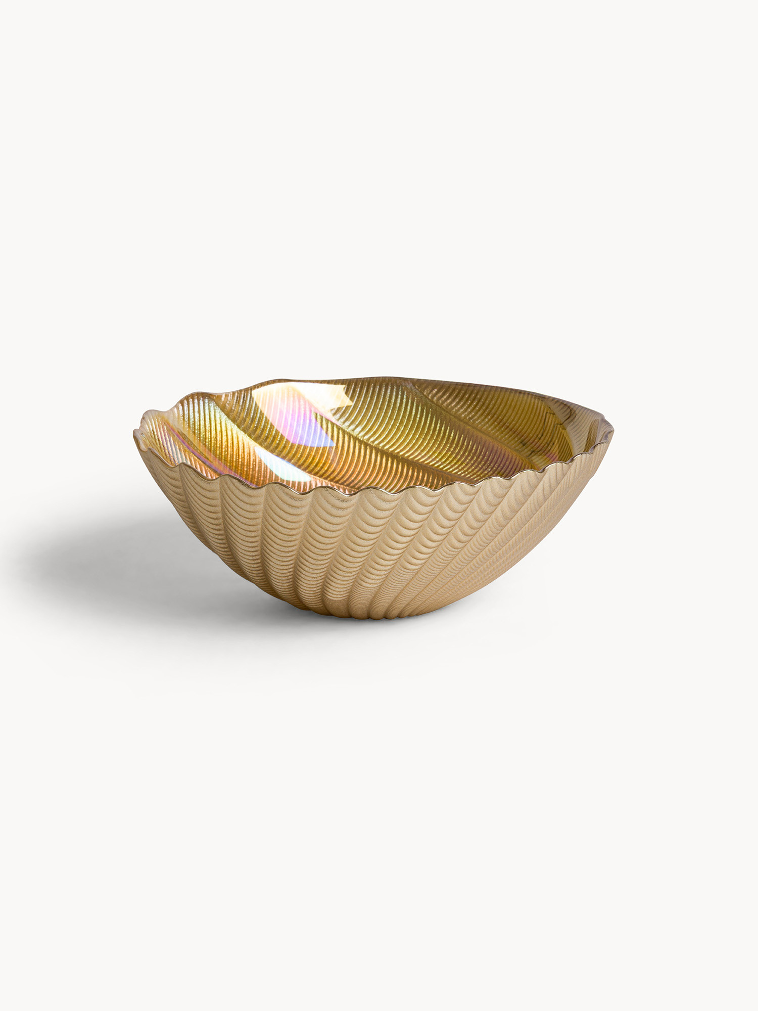 Pearl-effect glass bowl, Ocra Yellow, large image number 0