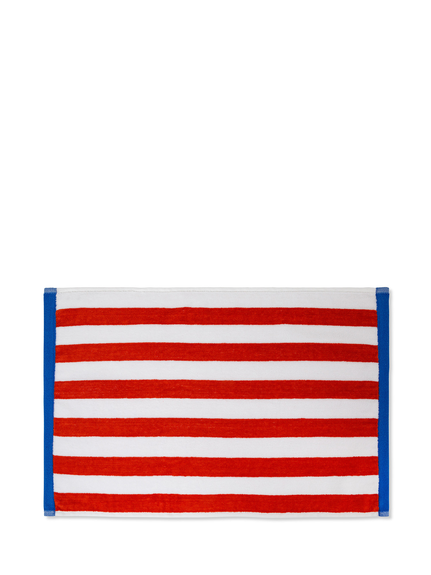 Velor cotton towel with sailor stripes motif, Red, large image number 1