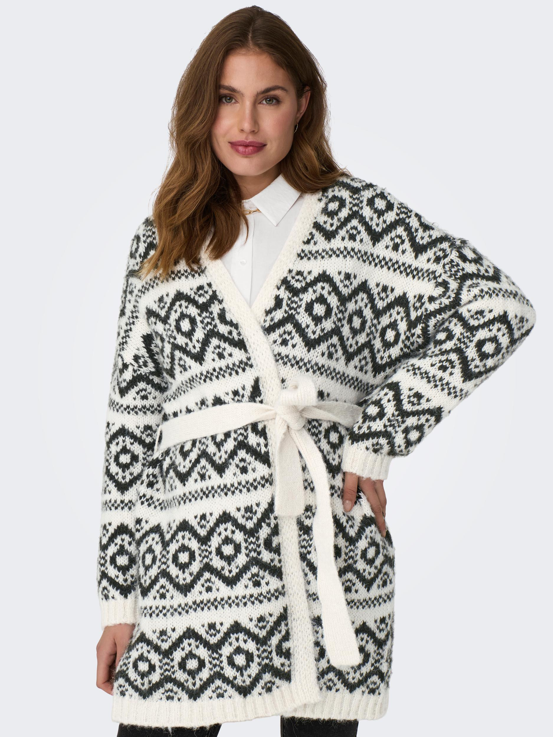 Only - Long cardigan with print, Grey, large image number 4