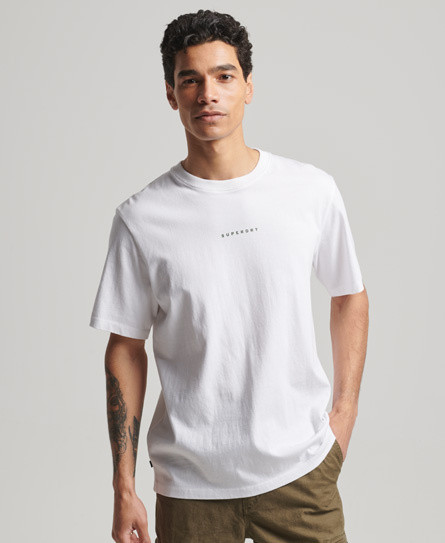 Superdry - T-shirt basica in cotone con mico logo, Bianco, large image number 4