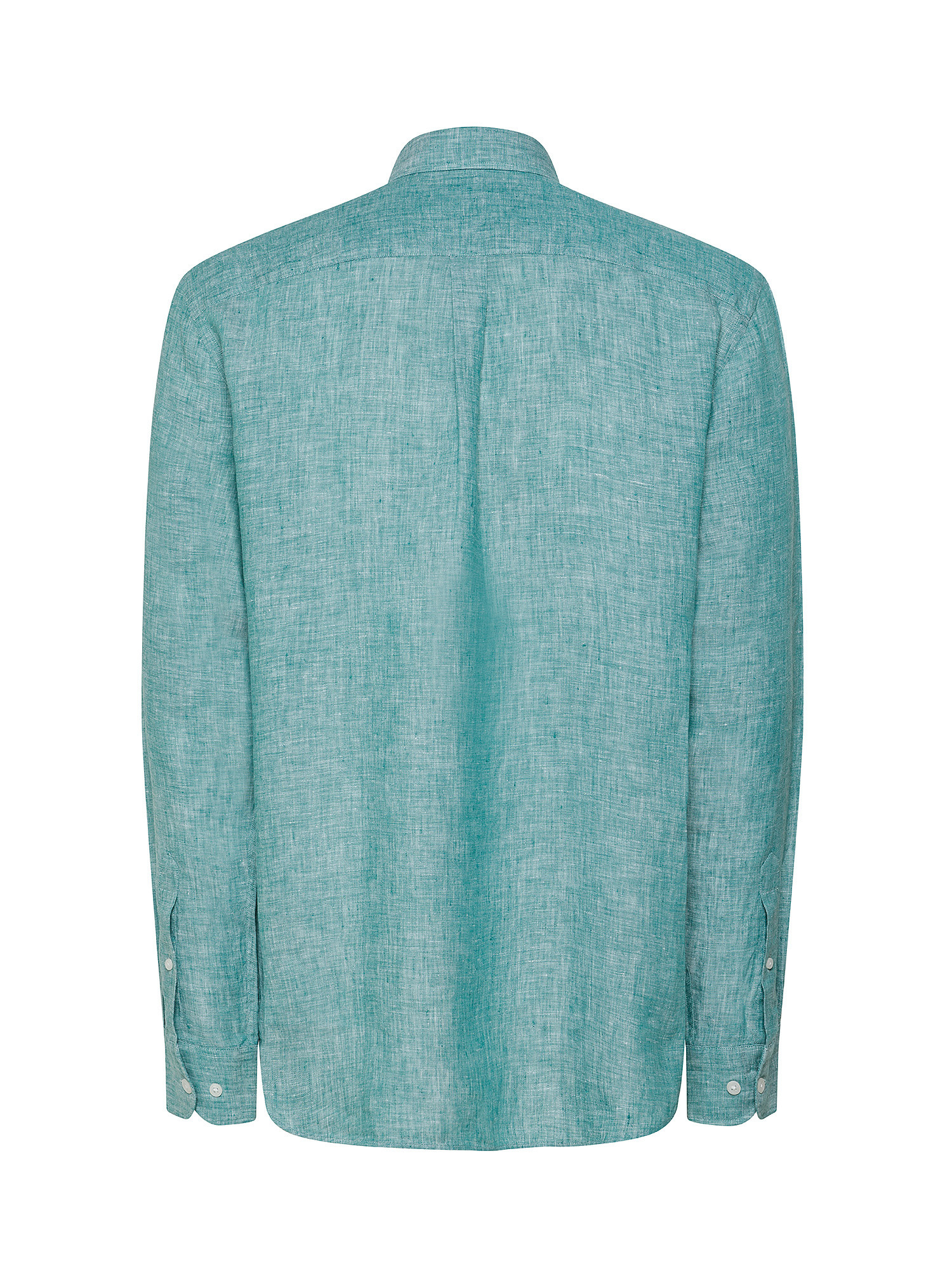 Luca D'Altieri - Tailor fit shirt in pure linen, Emerald, large image number 1