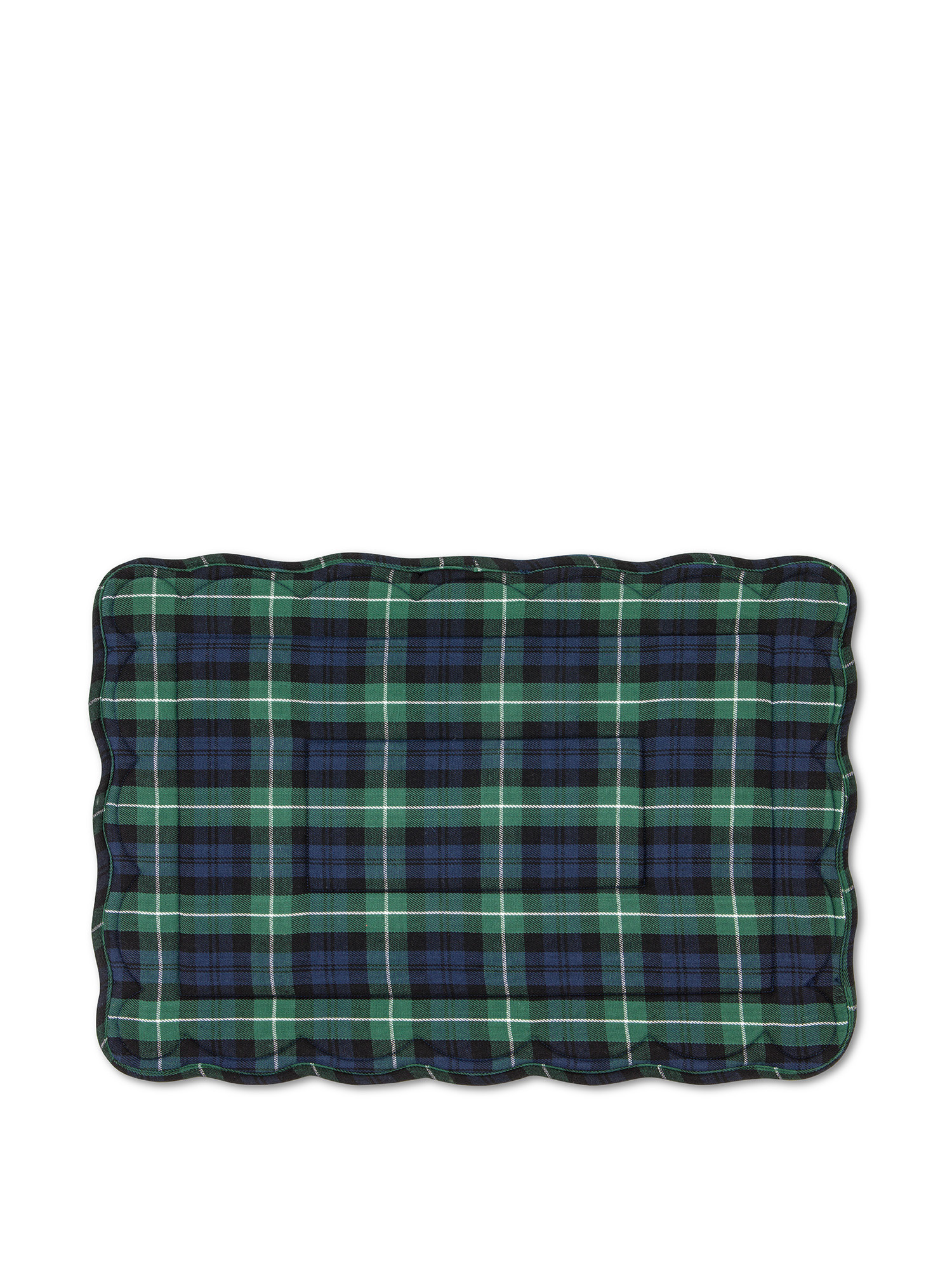 Tartan cotton twill placemat, Blue, large image number 0