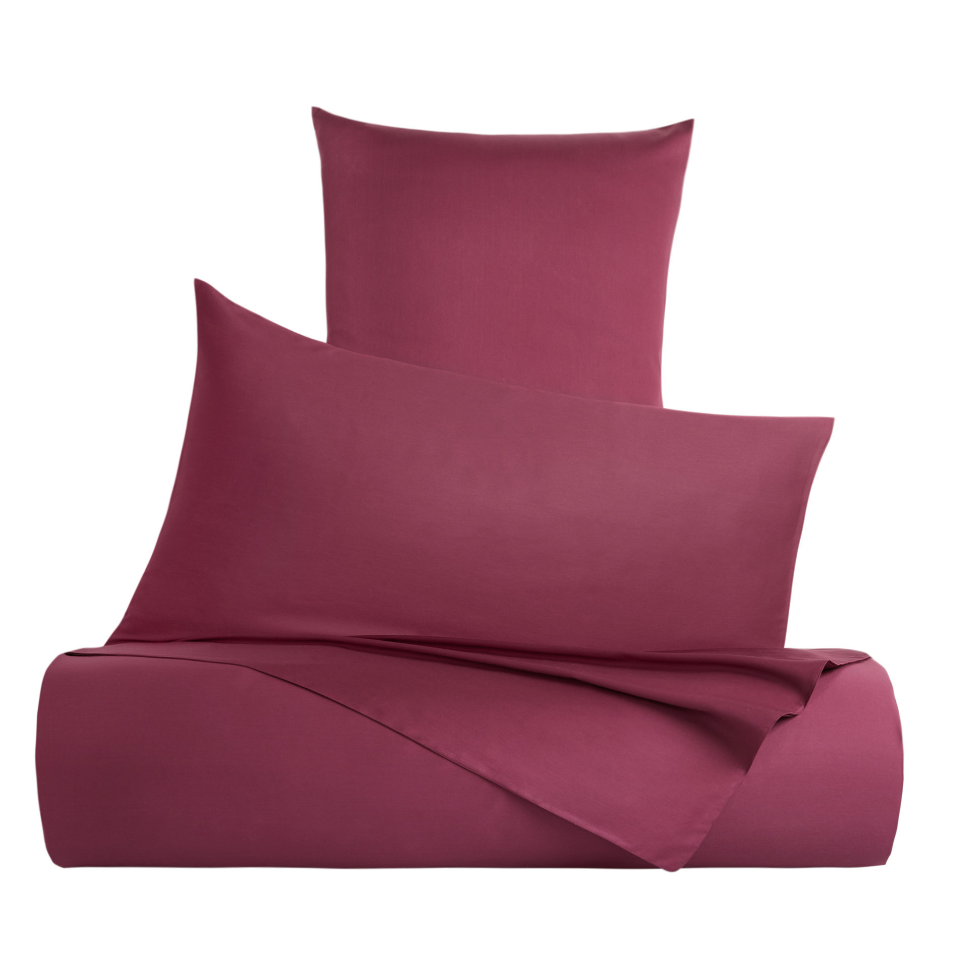 Zefiro bed linen set in 100% cotton satin, Purple Violet, large image number 0