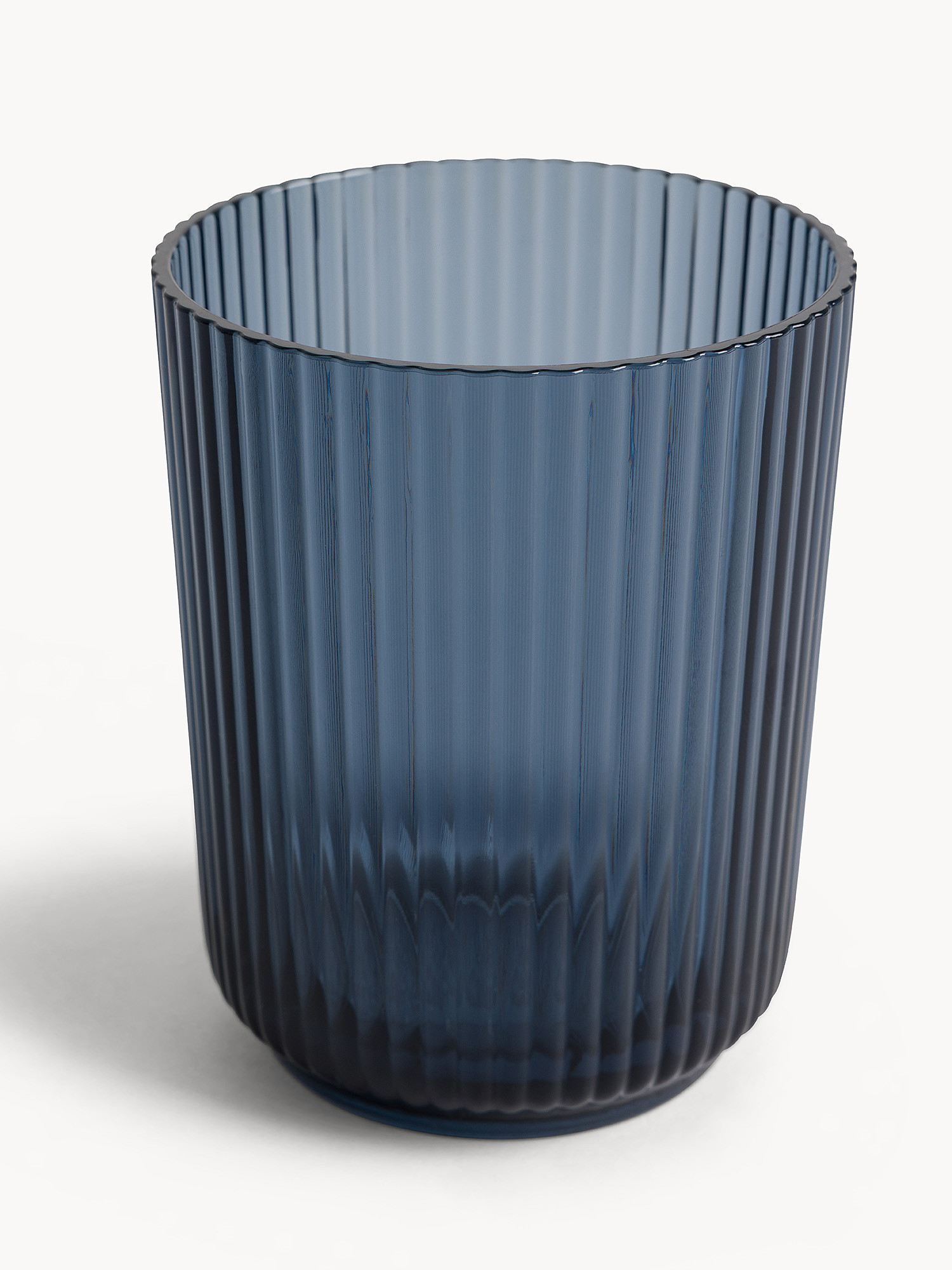 Bicchiere in plastica rigata, Blu, large image number 1