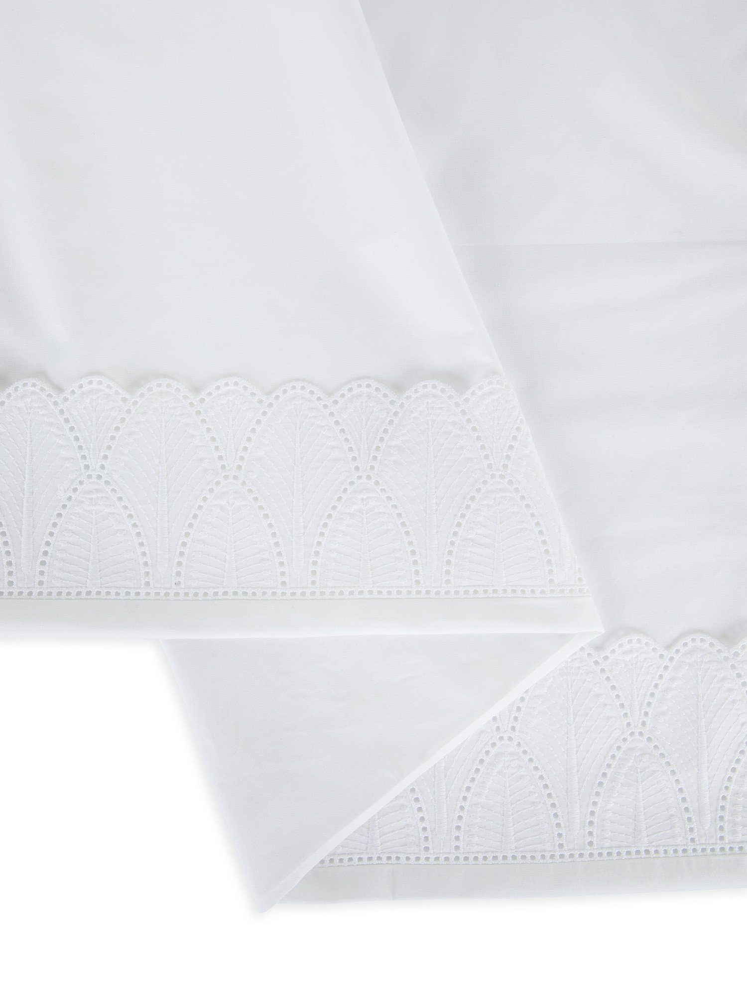 Flat sheet in fine percale cotton Portofino, White, large image number 2