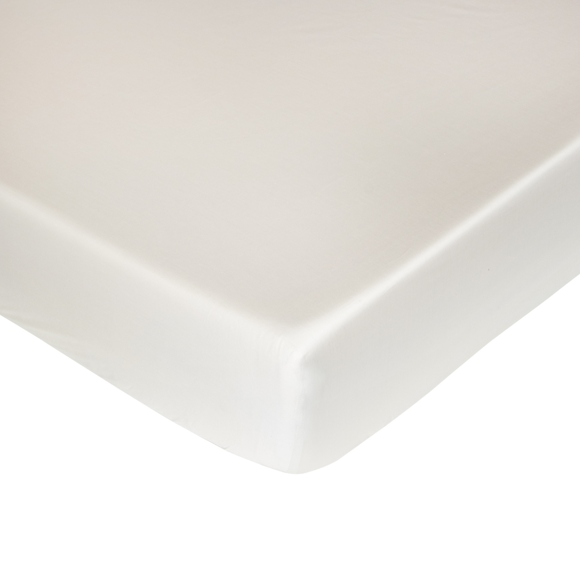 Fitted sheet in TC400 satin cotton, Natural, large image number 0