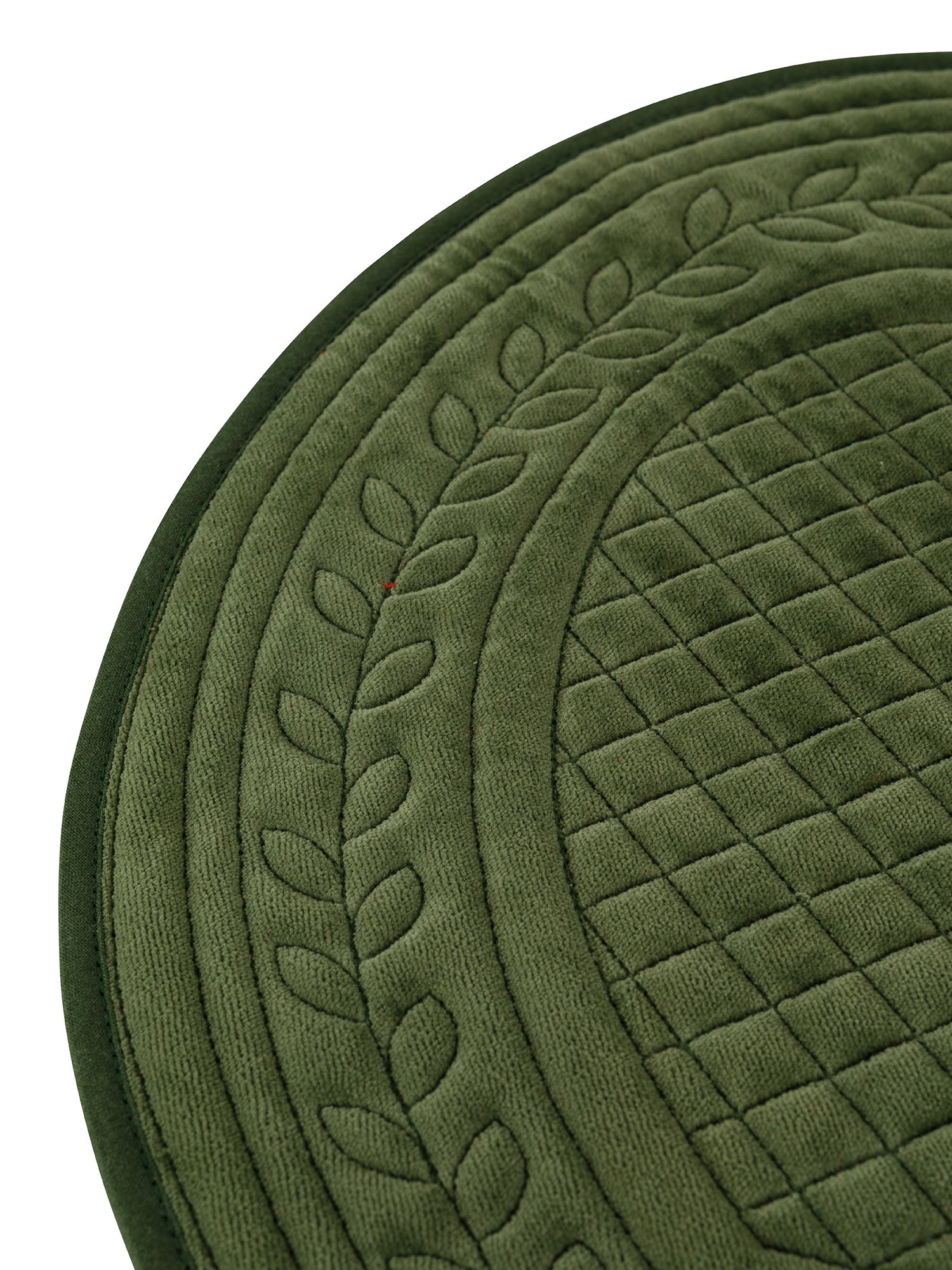 Solid color cotton velvet heart quilted placemat, Green, large image number 1