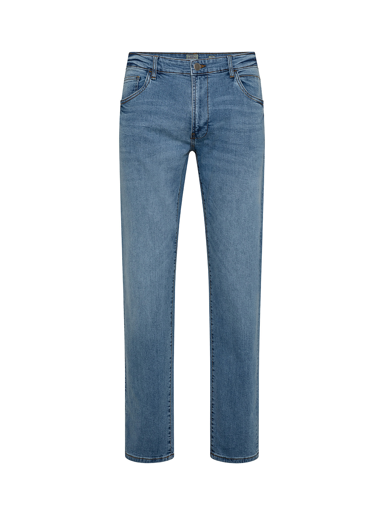 Jeans 5 tasche slim cotone stretch, Blu chiaro, large