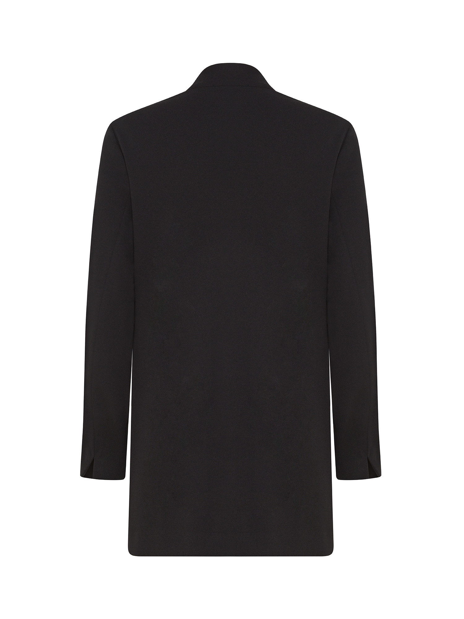 Koan - Long crepe jacket, Black, large image number 1