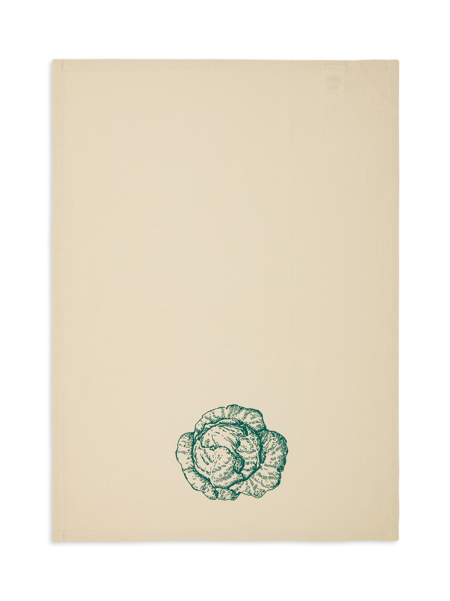 Set 3 strofinacci cotone tinto filo stampa verdure, Beige, large image number 5