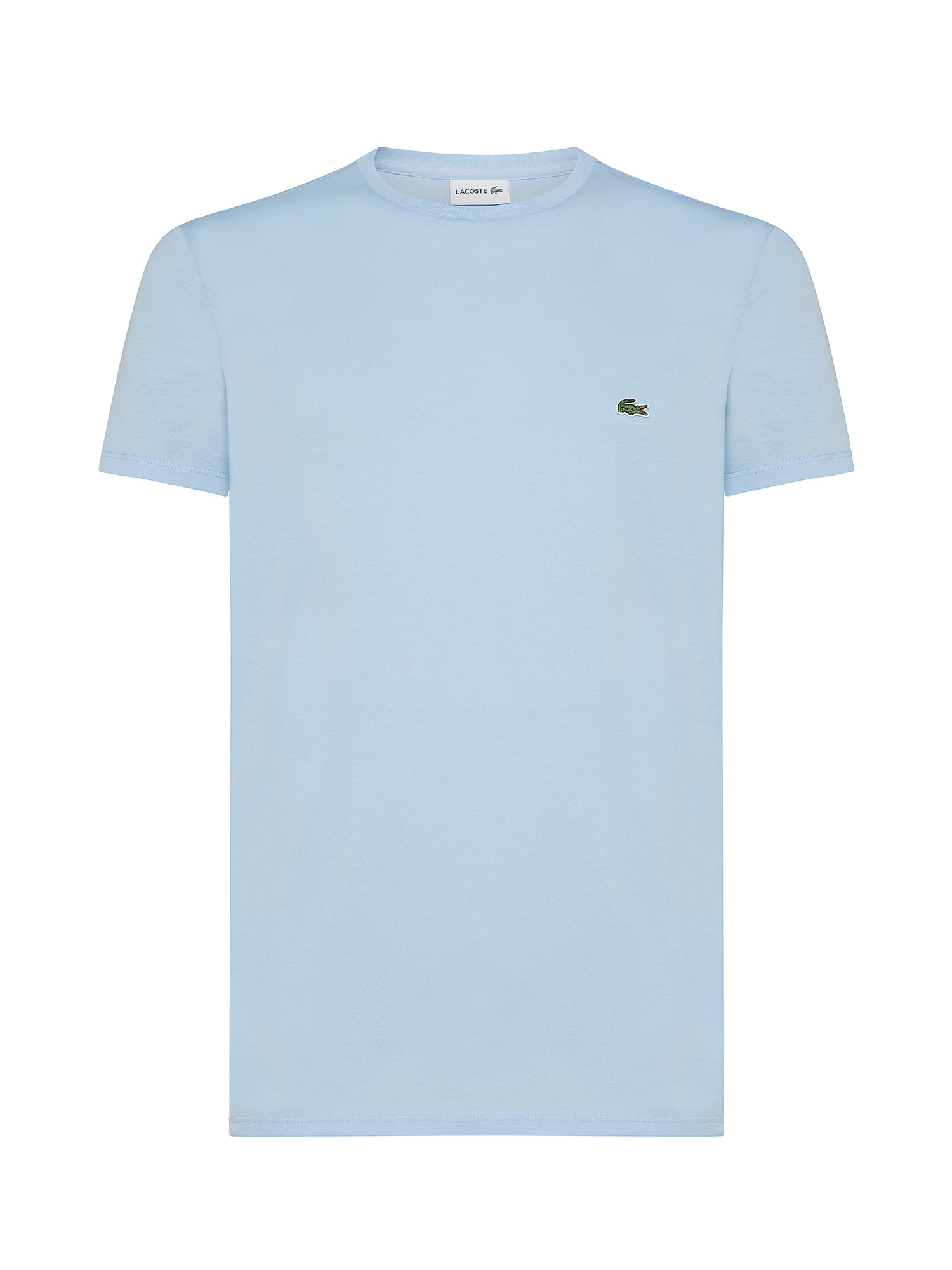 Lacoste - T-shirt girocollo in jersey di cotone Pima, Azzurro, large image number 0