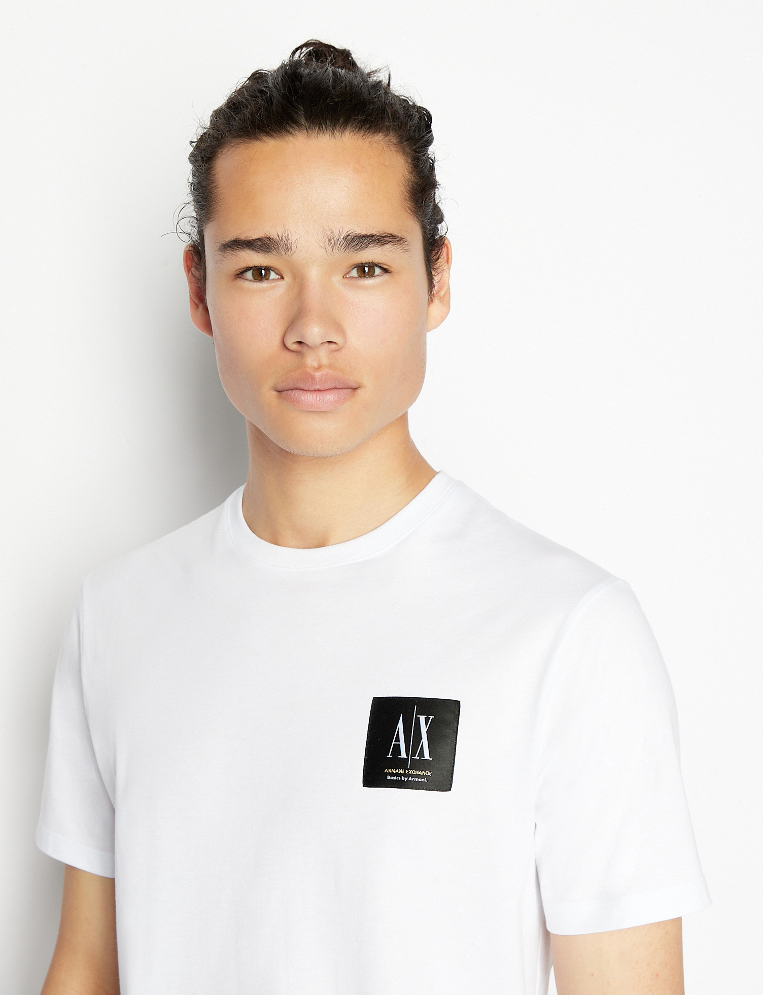 Armani Exchange - Regular fit T-shirt in organic cotton with logo, White, large image number 5