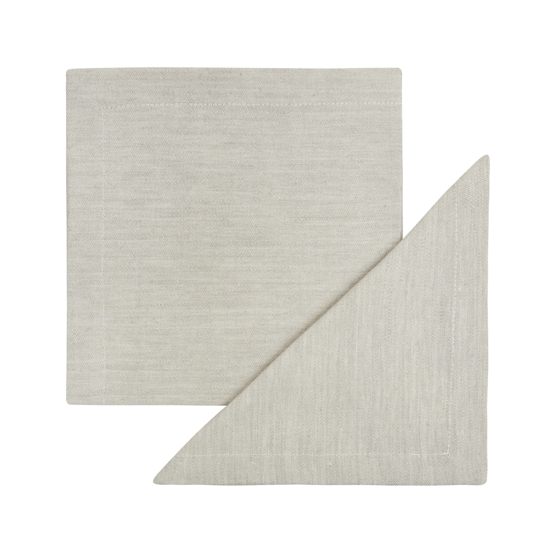 Set of 2 solid colour napkins in linen and cotton, Grey, large image number 0