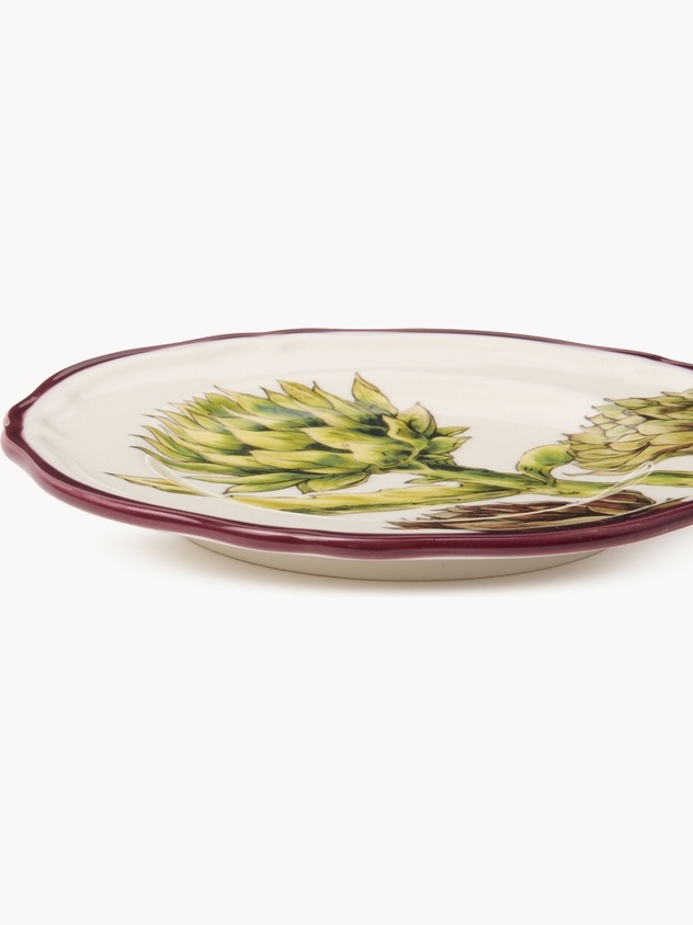 Piattino pane in stoneware decoro carciofi